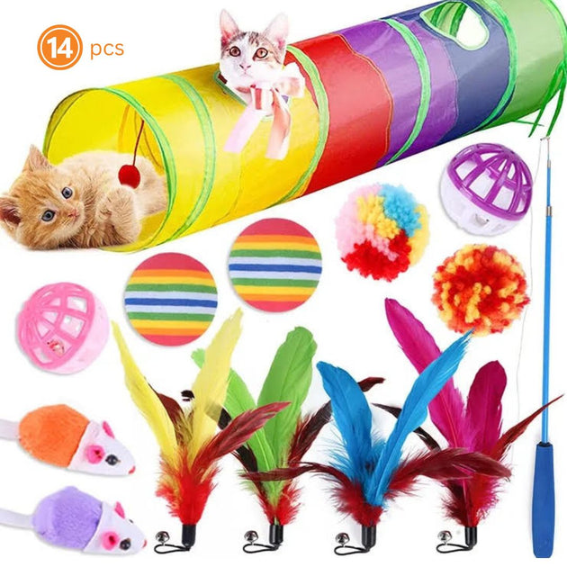 14 pcs assorted cat toys The Paws Corner LLC