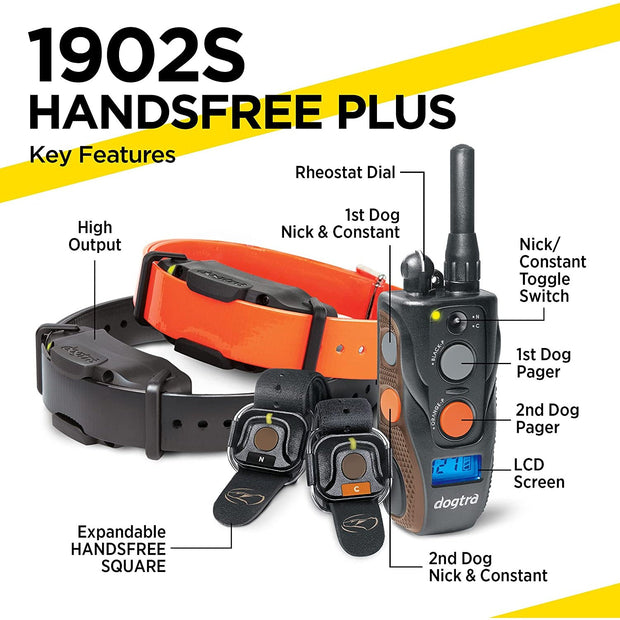 Dogtra 1902S HANDSFREE PLUS Dog Training Collar For Two Dogs