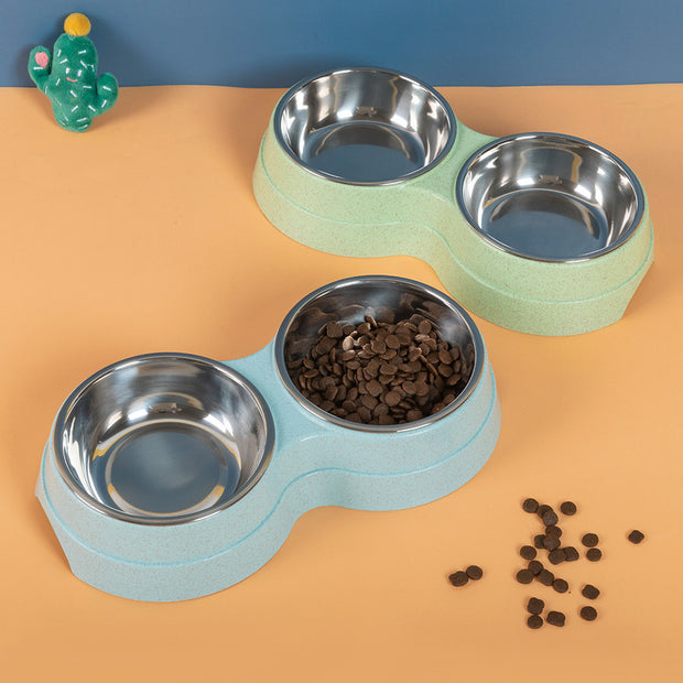 Stainless Steel Double Pet Bowl Feeder