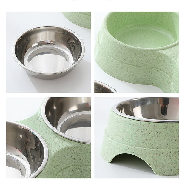 Stainless Steel Double Pet Bowl Feeder