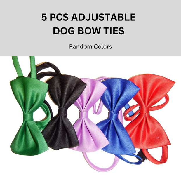 5 PCS ADJUSTABLE DOG BOW TIES (Random Color)