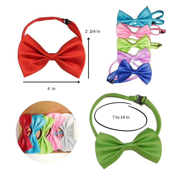 5 PCS ADJUSTABLE DOG BOW TIES (Random Color)