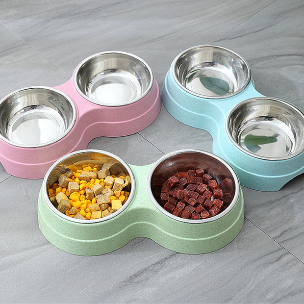 Stainless Steel Double Pet Bowl Feeder