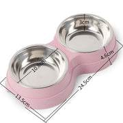 Stainless Steel Double Pet Bowl Feeder