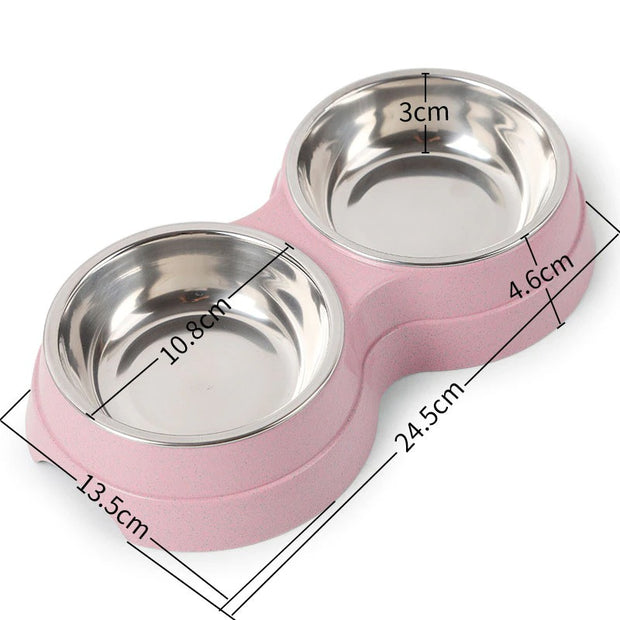 Stainless Steel Double Pet Bowl Feeder