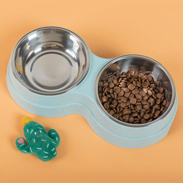 Stainless Steel Double Pet Bowl Feeder