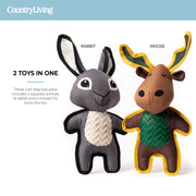 Rabbit & Moose Dog Toys 2 Pack