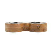Wood & Metal Pet Feeder - Double Diner