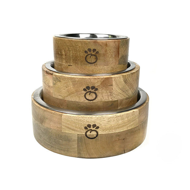 Mango Wood Pet Bowl - Single