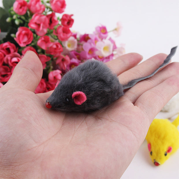 10 Pcs Plush Mouse Cat Toys (Random Color)