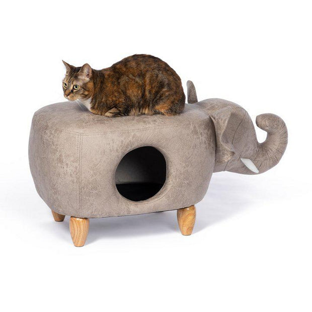 Elephant Ottoman Hideout for Cats and Small Dogs