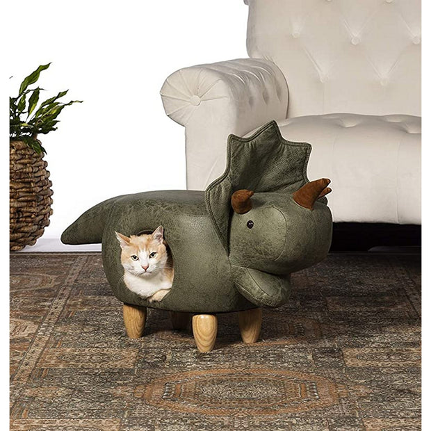 Triceratops Dinosaur Ottoman Cat Hideout