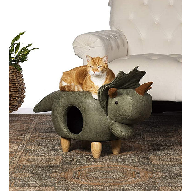 Triceratops Dinosaur Ottoman Cat Hideout