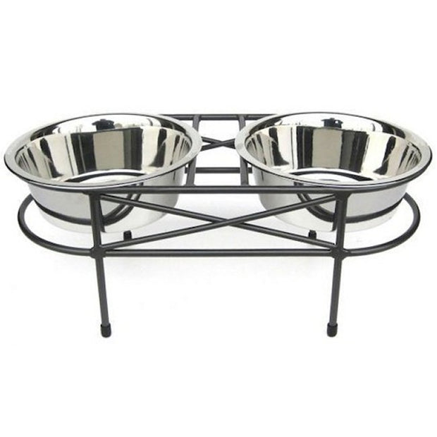 Mesh Elevated Double Dog Bowl