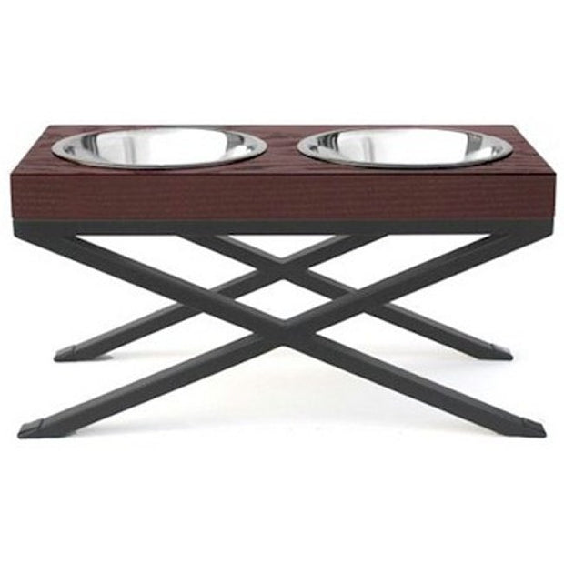Woodsman Double Raised Dog Bowl