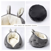 Pet bed with bunny ears