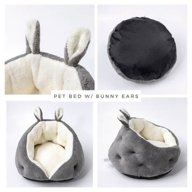 Pet bed with bunny ears