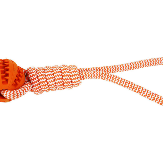 Rubber Ball Chew Toy with Cotton Rope | Dog Toy