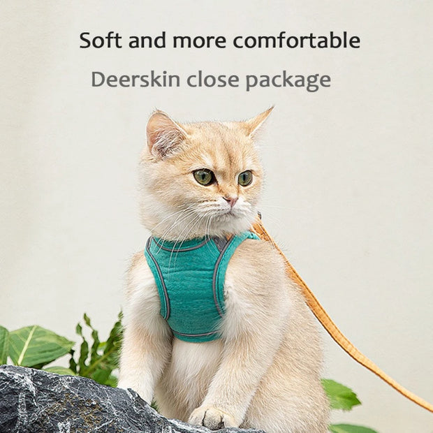 Adjustable Cat Harness and Leash Set 